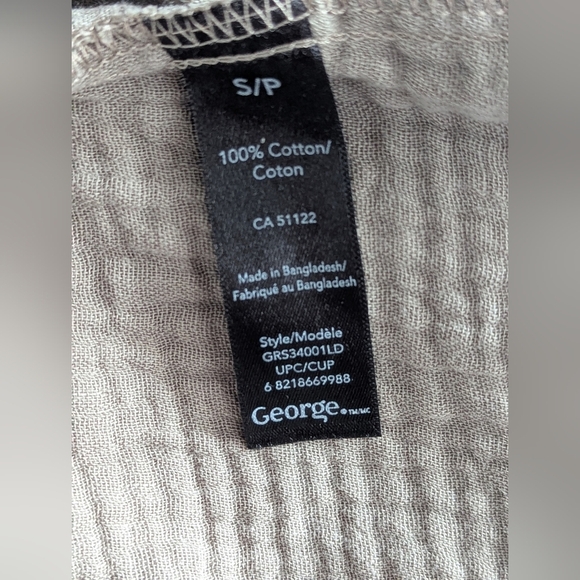 George Women's (Size L) Khaki Colored Cotton Short Sleeve Dress w/Pockets - Picture 11 of 13